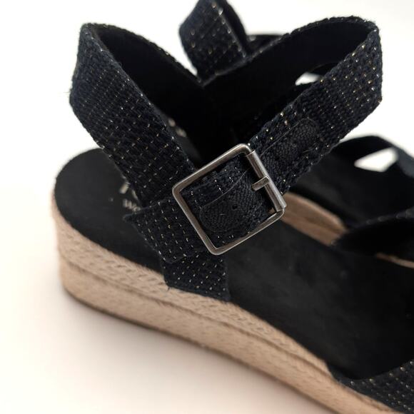 Toms Audrey Espadrille Platform Wedge Sandal Women's Black Size US8 EU38.5 - Picture 9 of 10